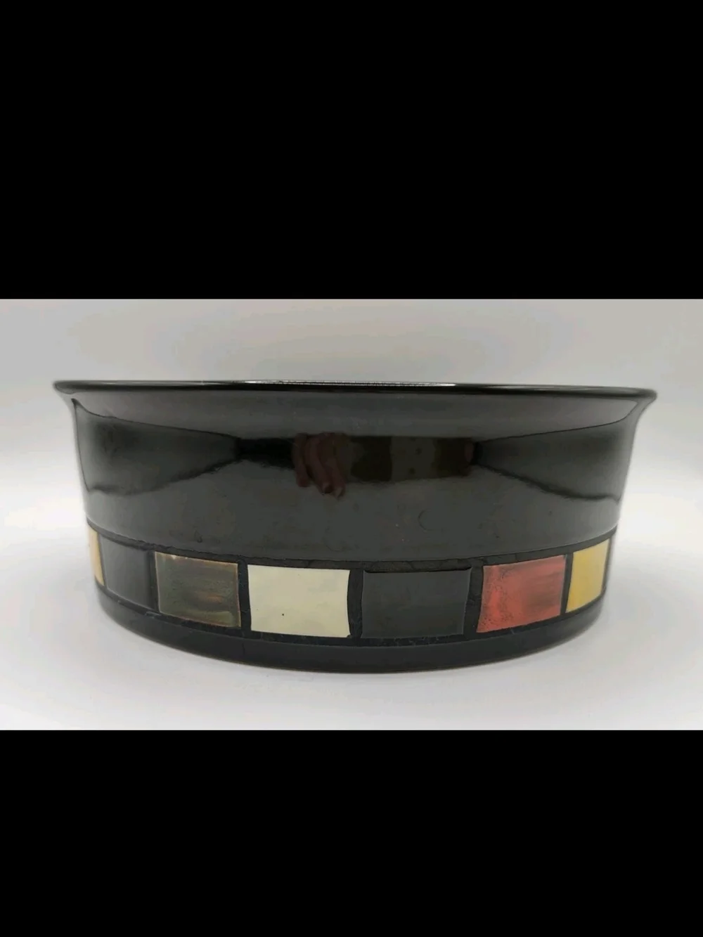 Gibson Everyday Stoneware Mosaic Dog Dish/ Bowl